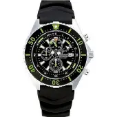 Chris Benz Montre Femme, Homme, Mixte CB-C300-G-KBS Chronographe, Montre de plongéeVert, Noir