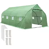 TecTake Serre en film plastique 27 m³, en forme de tente avec 8 fenêtres 600 x 300 x 205 cm
