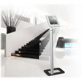 Techly Support au sol pour iPad/tablette, verrouillable, Support de tablette, Argent