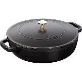 Staub Sauteerpan met 'Chistera drop structure' 24 cm - zwart