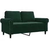 vidaXL Canapé 2 places vert foncé 120 cm velours