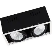 Ledvance Spot LED Carré Multi inclinable Noir-Blanc 2x30W 5400lm 38D - 840 Blanc Froid | Diamètre 320x160mm | Diametre 320x160mm