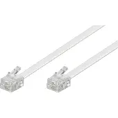 Goobay Câble Modulaire Téléphone RJ11/RJ14 (6P4C) Mâle - Mâle 15 m Blanc