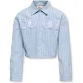ONLY GIRLS Chemisier 'Kogetta' bleu clair / blanc