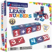 Magna-Tiles : Blocs de construction magnétiques, microMAGS : Apprendre les chiffres, 56 pièces
