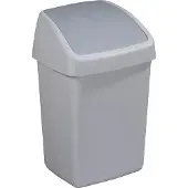 Sunware Poubelle Delta avec couvercle pivotant One Size 10 litres gris (12133051)