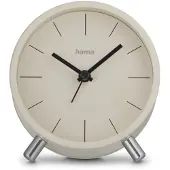 Hama Réveil radio « Flores », analogique, sans tic-tac, gris / beige