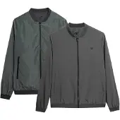 4F Hommes, Vestes légères, Veste réversible homme M013 olive/gris SS23TJACM013 44S (XL), Argent, Vert, Gris, (XL)