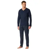 Schiesser Pyjama long ' Fine Interlock ' bleu nuit