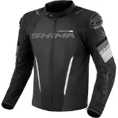 SHIMA Veste de moto textile imperméable Solid 2.0, noir/blanc, 4XL