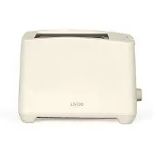 Livoo Grille-pain 2 tranches - - DOD162C - 750 W - Thermostat réglable : 7 niveaux - Blanc cassé