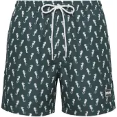 Urban Classics Shorts de bain vert foncé / blanc