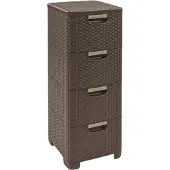 Curver Bibliothèque avec 4 tiroirs STYLE brun foncé