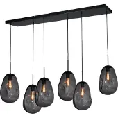 Masterlight Lampe suspendue Lava 6x verre fumé Ø 22,5cm