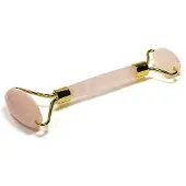 Bahadra Rouleau de massage au quartz rose -- 70 g ; 14 cm