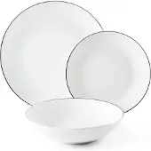 Excelsa Set de vaisselle 18 pièces Platinum Porcelaine Blanc Et Argenté