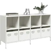vidaXL Sideboard blanc 135x39x73,5 cm Acier laminé à froid