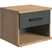 Die Möbelfundgrube - Chevet 1 tiroirReproduction chêne et graphite - L46 cm