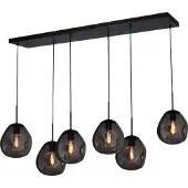 Masterlight Lampe suspendue Lava 6x verre à fumée Ø 24cm