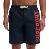 Superdry Logo 19 Swimming Shorts Bleu S Homme