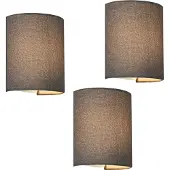 Lux.pro Applique 'Bruxelles' lot de 3 lin semi-circulaire gris