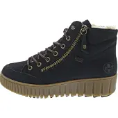 Rieker Damen TEX Plateau Stiefelette gefüttert Blau