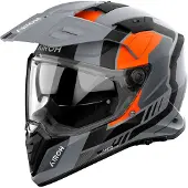 Airoh Bandit Horn, casque d aventure ,Mat Gris/Noir/Orange ,3XL