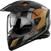 Airoh Bandit Horn, casque d aventure ,Mat Noir/Gris/Marron/Or ,L