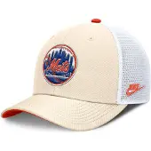 Nike Mlb Dri-fit Rise Structured New York Mets Trucker Cap Beige M-L