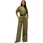 Salsa Jeans 21011532 Short Sleeve Jumpsuit Vert L Femme