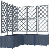 vidaXL Jardin - Jardinière, lot de 5, gris, 120 x 120 x 143 cm, plastique