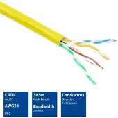 ACT Ep388b U/utp Cat6 Network Cable 305 M Jaune