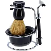 Sans marque Miscellaneous Gentlemens Barbershop Basic Shaving Set Black (anglais)