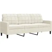 vidaXL Ensemble de canapés 3 pièces avec coussins Crème Velours