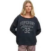 Superdry Athletic Essentials Bardot Crew Sweatshirt Bleu Femme