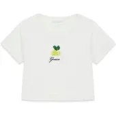 GUESS T-shirt court Fille Pure White