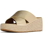 FitFlop Espadrilles à talons compensés en cuir à lanières croisées 41