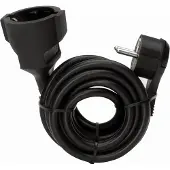 Kopp Strom câble d'extension [ Flachprise mâle - Schutzkontakt-Embrayage] noir 5 m 143705086