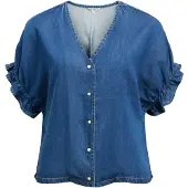 Object Chemisier 'OBJFRAME' bleu denim