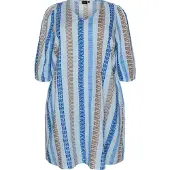 Zizzi Robe 'Vlina' bleu cobalt / bleu ciel / moka