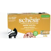 Schesir lot économique 24x50g Thon avec poulet Complete Nutrition en Gelée Pâtée pour chat