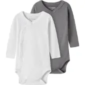 TWO SOON Barboteuse / body gris / blanc