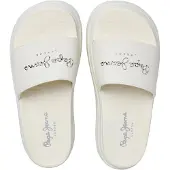 Pepe Jeans pour femme. PLS700001 Sandales Bella Log blanches (38), 1 à 3 cm, Aucun, Casuel
