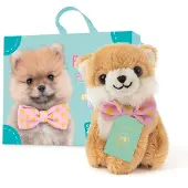 Studio Pets : peluche chien Poméranien avec valise et autocollants