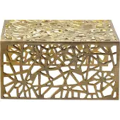 Wohnling Table basse en aluminium doré, 60 cm, table de salon carrée en métal, table de salon en aluminium, table à motifs, table de salon, table d'appoint, fabriquée à la main