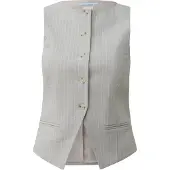 QS Gilet de costume gris clair / blanc