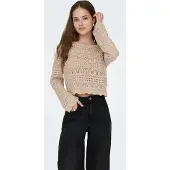 ONLY Pull-over 'ONLELKE' beige foncé