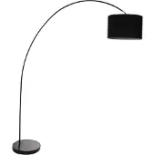 Steinhauer Mexlite - lampadaire - Solva - noir - métal tissu - lampe arquée - E27 - 7976ZW