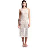 Emporio Armani pour femme. EW000608_AF20251 Robe beige en dentelle (XL), Coton, Beachwear, Sans manches / bretelles
