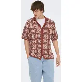 Only & Sons Pull-over 'ONSBART' rouille / blanc